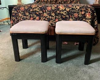 Black Lacquer Stool Pair