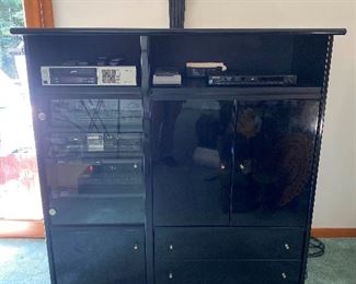 Black Lacquered Entertainment Center