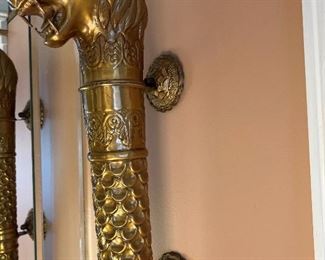 Brass Lion Head Wall Piece