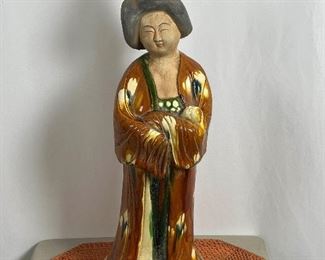 Ceramic Asian Mother Child Figure