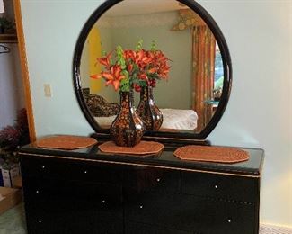 Elegant Black Lacquer Armoire