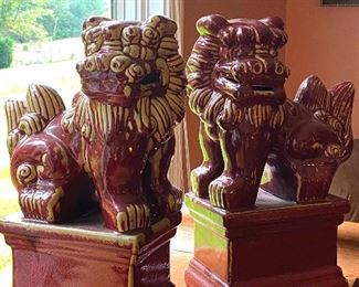 Foo Dogs Burgundy Glaze