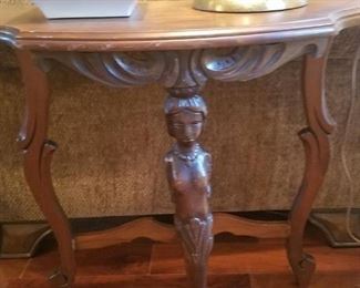 Hand carved side table