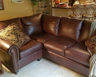 Leather sectional sofa by Bassett