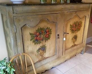 Beautifully faux painted antique cabinet