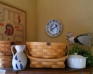 Early Wahoo game board and Peterboro baskets