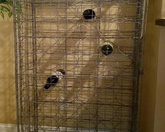 Rare mid 1800s galvanized wire wine rack from France