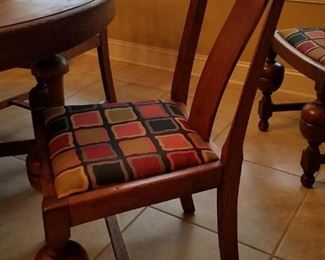 A closer look at one of the antique dining chairs