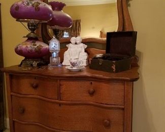 Antique oak dresser with mirror