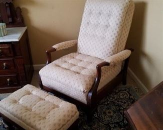 Antique chair and ottoman