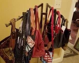 Assorted purses and handbags