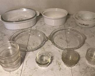 Assorted Oven Proof Pyrex, Corning Ware, and More