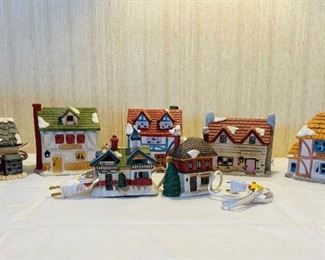 Brinns Dickens Christmas Village Lighted Porcelain Set