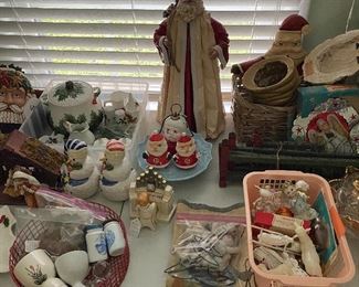 Large selection of vintage Christmas decor.