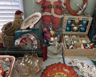 More vintage Christmas, including many ornaments.