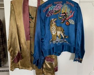 Silk clothing from Asia; silk souvenir embroidery.