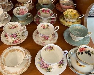 Numerous collector tea cups Royal Doulton