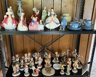 Large selection of Hummel figurines, Royal Doulton figurines, Wedgwood, and more.