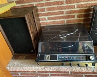General Electric stereo music system; pair of General Electric speakers.