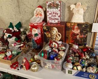 Many Beautiful Christmas Ornaments to include Waterford Blown Glass