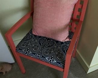 Matching chair to painted wicker twin bedroom set. 