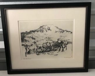 Signed "Cold Water Canyon" by Lionel Barrymore. 18" x 15". $350