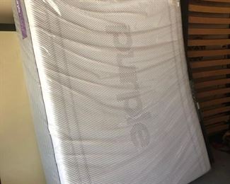 PURPLE Hybrid Queen with reclining frame.