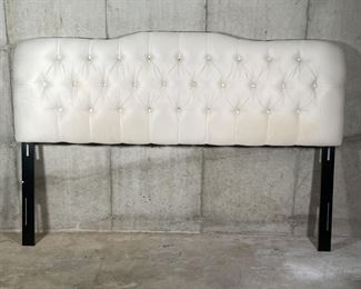 TUFTED QUEEN HEADBOARD | By Furniture of America; Tufted white fabric headboard designed to complement a queen sized bed; includes original assembly instruction; 54 x 78 in. [PLEASE note the measurements and bring an appropriately sized vehicle] 