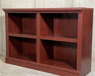 QUAD SECTION BOOKCASE | Heavy solid wood bookcase with four large sections and adjustable shelves; 32 x 47-1/2 x 15-1/2 in. [with some scratches to finish] 