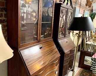 Walnut and Mahogany Secretary