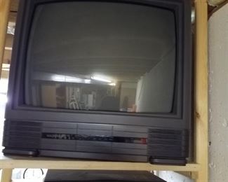 Magnavox TV with remote and Quasar VCR with remote 
