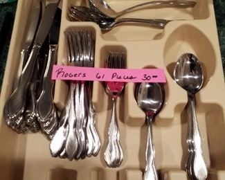 Roger's 61 piece stainless silverware set