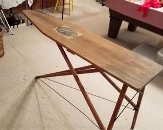 Old wooden ironing board 