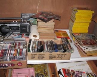 CD's, DVD's and vintage magazines