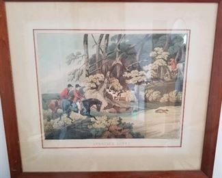 Framed aquatint “Breaking Cover” by Alken Delt
