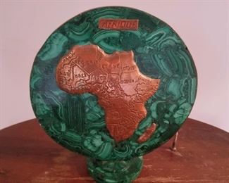 Map of Africa - copper on malachite