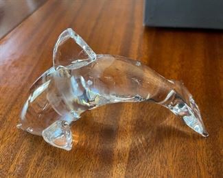 Steuben glass dolphin with original box