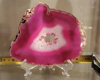 Dyed Agate Geode Slice Mineral Specimen