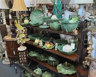 Collection of cabbage wear, Ango Indian etagere, and more.