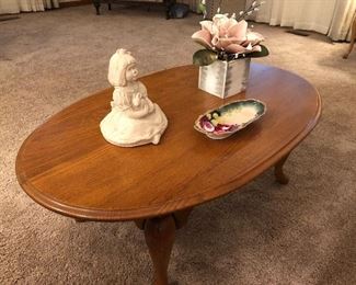 Oval oak coffee table