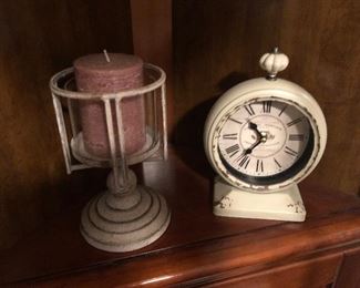 Clock and candle holder