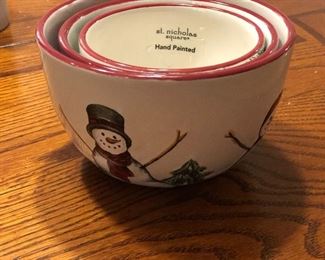 Snowman Bowl Set