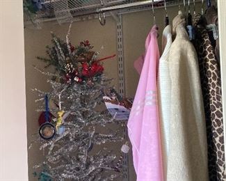 Silver Christmas tree, decor, clothing