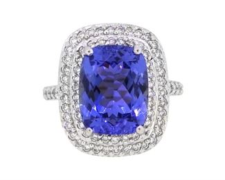 6.5ct Tanzanite & Diamond Ring