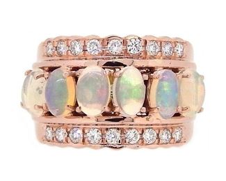 2.1ct Opal & Diamond Ring
