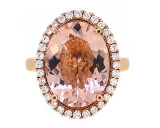 8.2ct Morganite & Diamond Ring