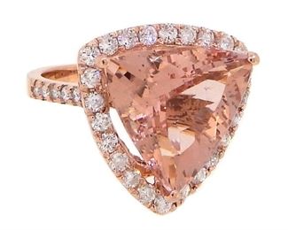 3.2ct Morganite & Diamond Ring