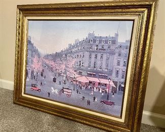 Les Grandes Boulevards by Michel Delacroix  - Stone Signed Lithograph