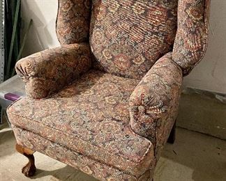 Upholstered Armchair with Claw on Ball Feet