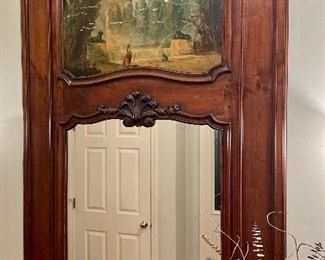Antique Carved Trumeau Mirror